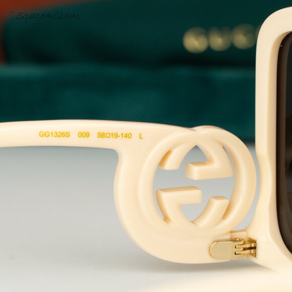 BRAND NEW Gucci GG1326S 009 Ivory Grey Mirror Oversized Square Women Sunglasses - Picture 6 of 8